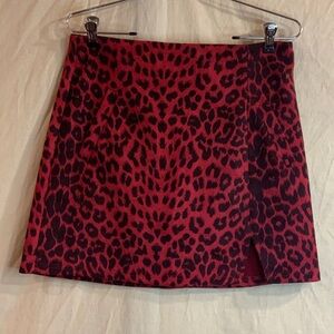 Mittoshop Wild Red Leopard Mini Skirt